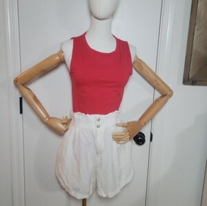 Madewell Linen-Blend Pull-On Paperbag Shorts Chic Effortless Comfort Size Small